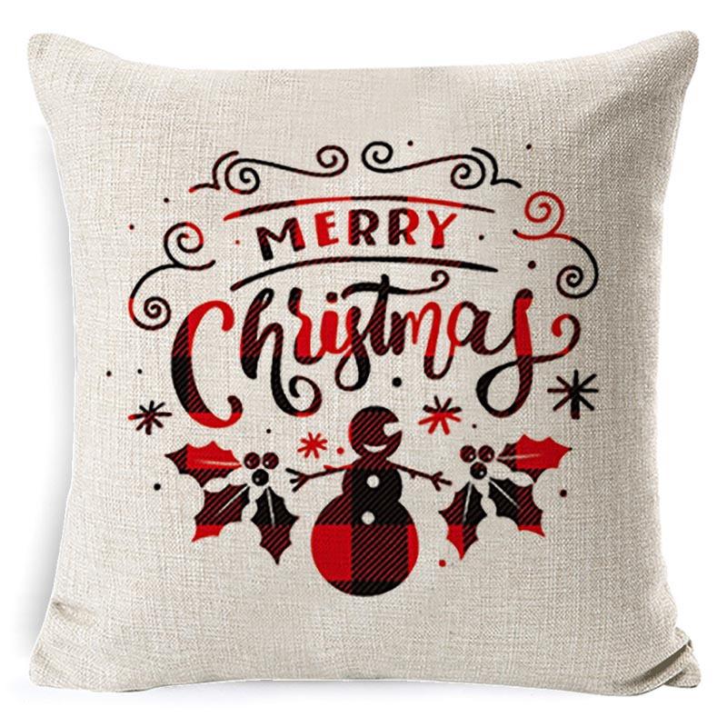 New Christmas Pillowcase Cushion Car Waist Protector Bedside Pillowcase Christmas Linen Pillowcase