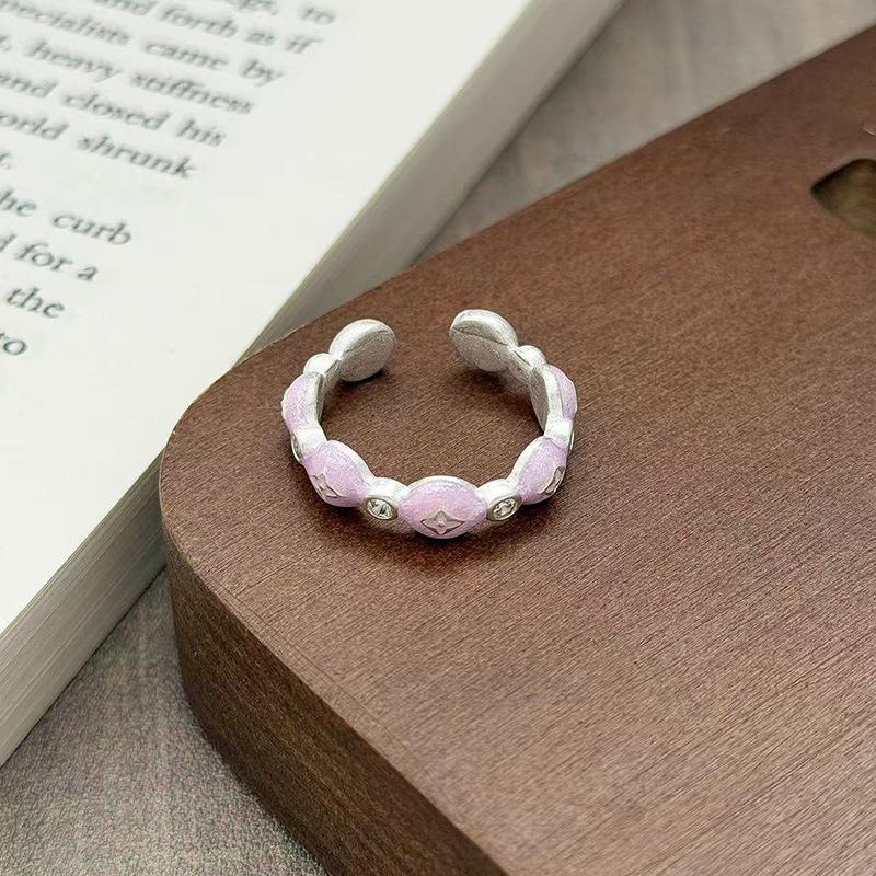 Yunjian Streamer Sweet Wind Niche Design Butterfly Flower Ring Female Enamel Hollow Stacked Ring Tide