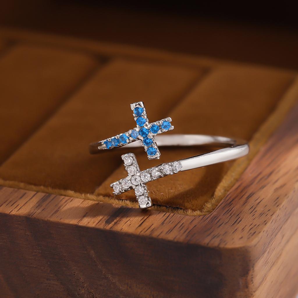 Adjustable Cross Rings for Women Inspiration Christian Ring Faith Hope Cross Ring Religious Jewelry