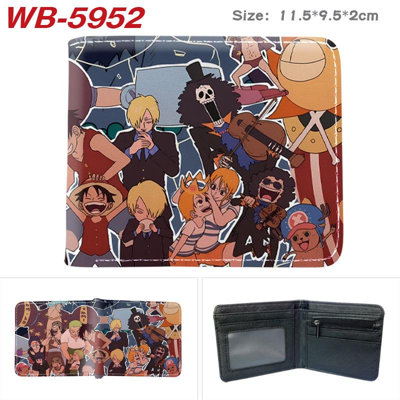 One Piece Anime Geldbörse Vollfarbdruck Zweifach faltbar Kartenhalter Studenten Anime Leder Geldbörse