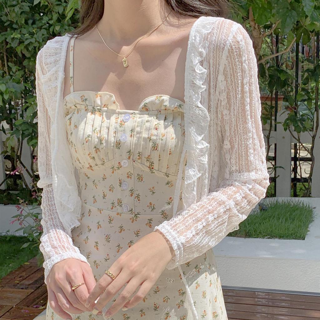 2026 Summer Lace Cardigan Jacket: Stylish Sun Protection Shawl with Skirt for Women