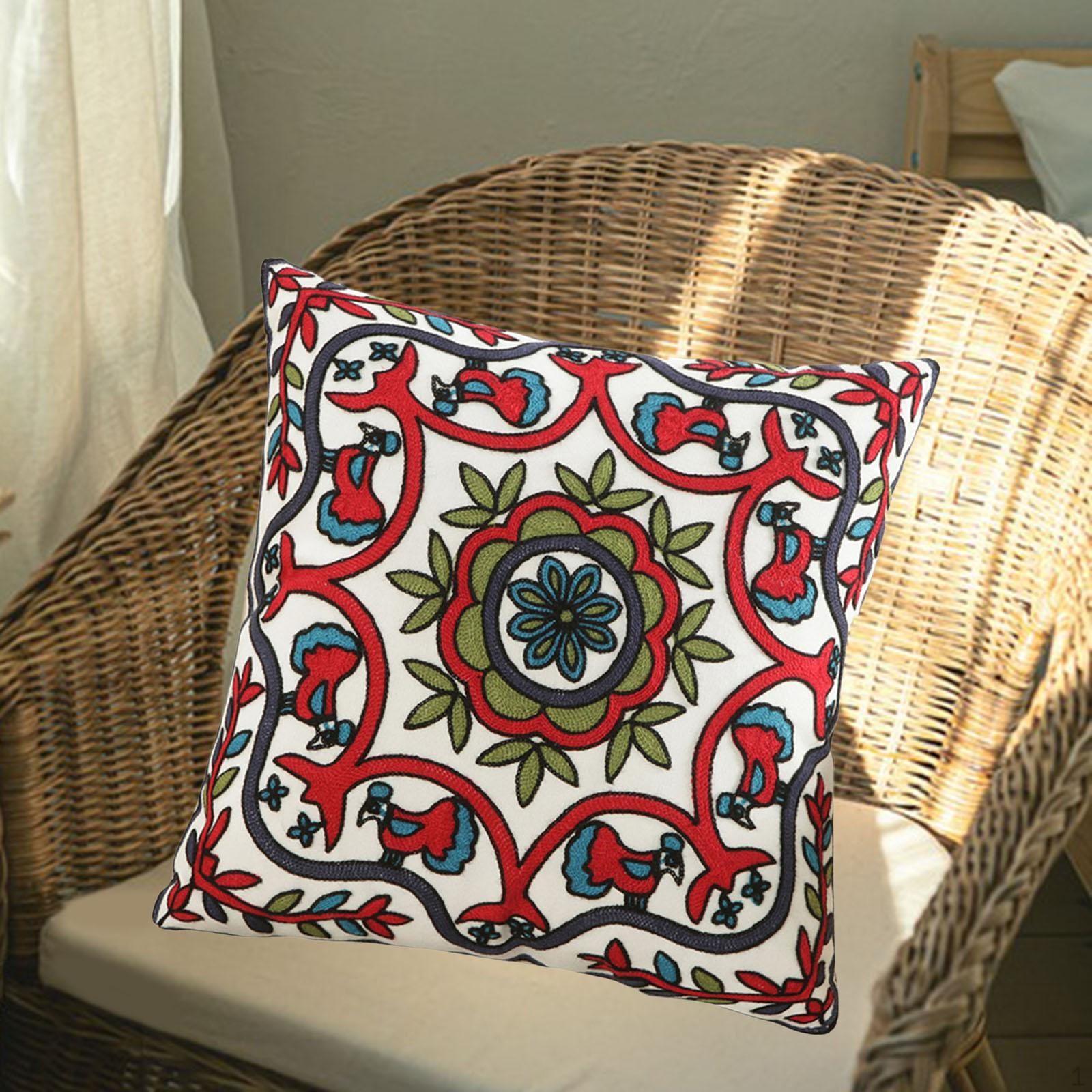 Floral Pillow Cover for Elegant Home Styling Red and Green 960₽