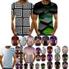 Men 3d Vortex Psychedelic Printed T-shirts Soft Breathable Short Sleeve Tee Tops