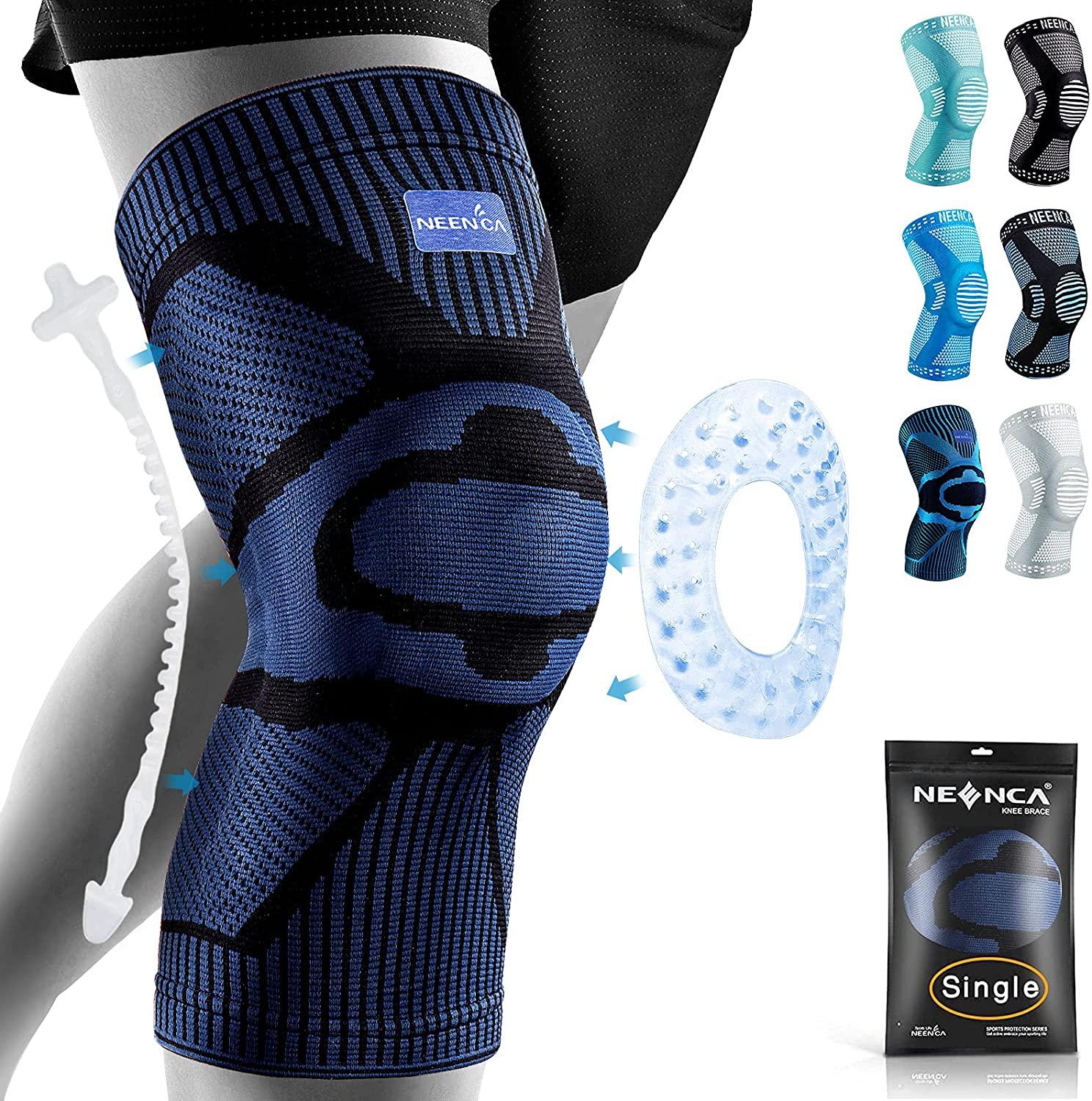 NEENCA Knee Brace Support with Side Stabilizers Patella Gel Knee Compression Sleeve for Knee Pain Meniscus Tear Injury Recovery M
