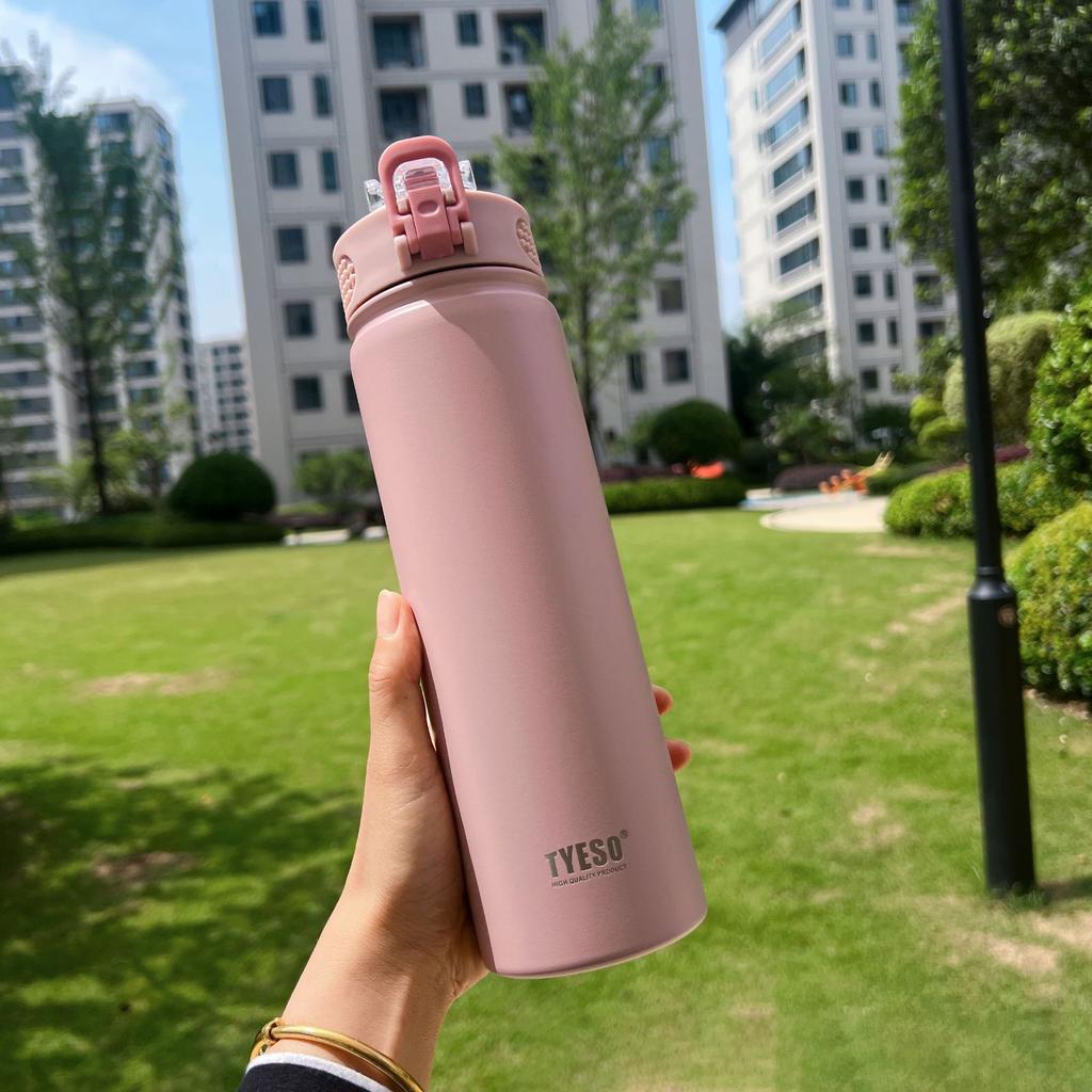 TYESO 600/750ML Stainless Steel Thermos Bottle Keeps Cold and Heat Thermal Mug Car Thermal Water Bottles for Valentine's Day