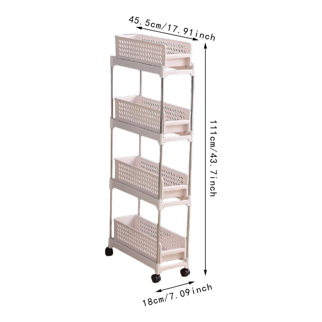 Utility Cart Sturdy Slim Storage Cart for Laundry Room Bathroom Narrow Place