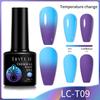 LILYCUTE 7ml Thermal Gel Nail Polish 3 Layers Temperature Shiny Color Changing Semi Permanent Soak Off UV Gel Polish Varnish Base Top Gel Nail Art DIY