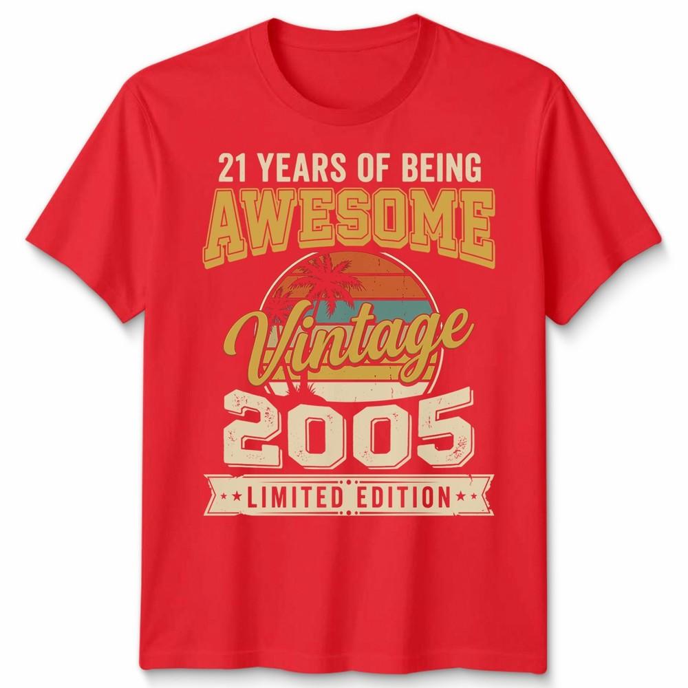 21st Birthday Vintage Unisex T Shirt 2005 Limited Edition Retro Gift Party