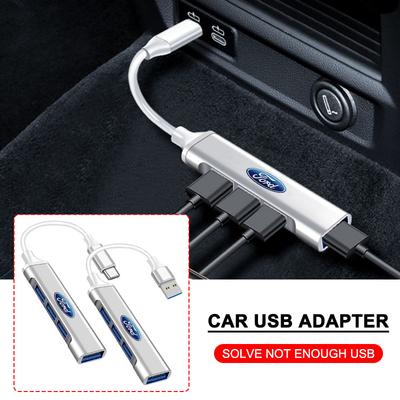 Nowy adapter USB na Type-C Hub Dystrybutor Wieloportowy Akcesoria Samochodowe Do Ford Focus Mondeo Kuga Fiesta MK7 Escort Explorer Edge 2 4 MK2 MK4