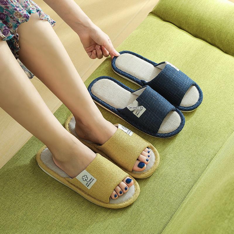 Linen Slippers for Men & Women: Indoor/Outdoor, All-Season, Cotton Linen, Japanese-Korean Style, Spring/Autumn
