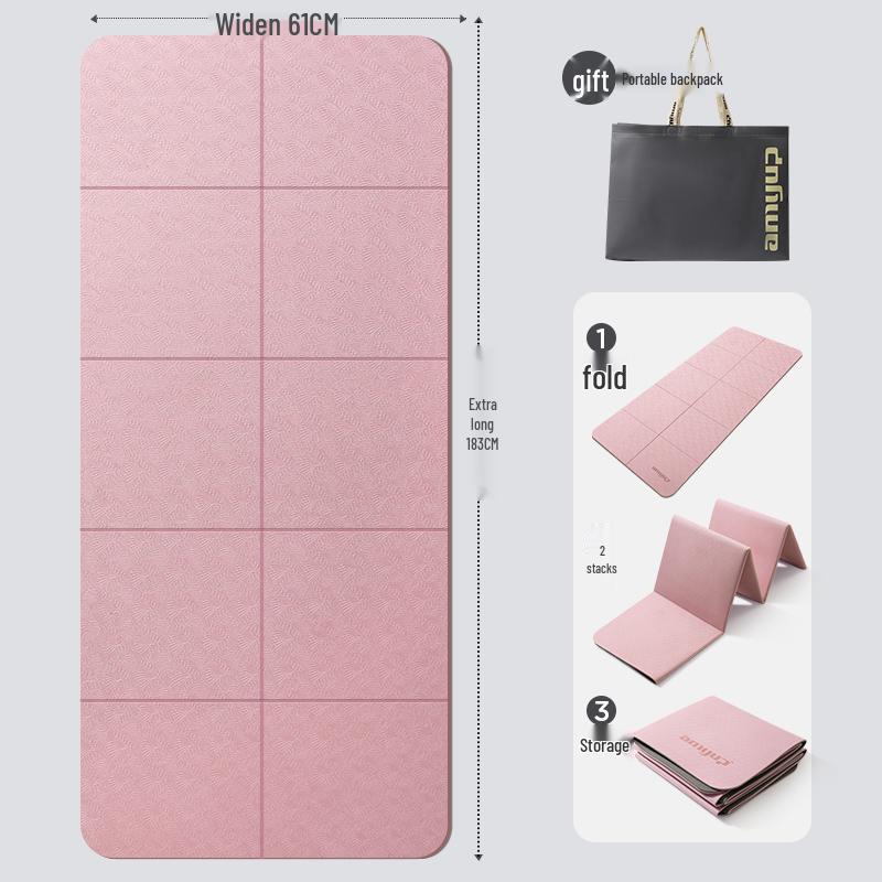 Skládací protiskluzová podložka na jógu a fitness – Silná, tlumící nárazy, přenosná podložka pro domácí použití nebo na kolej.