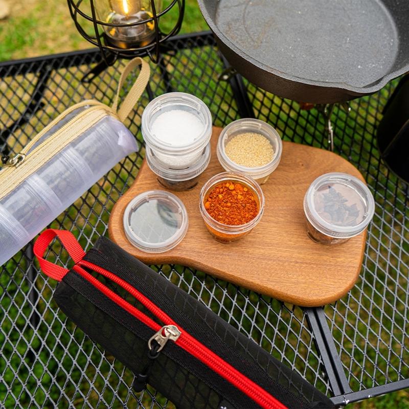 Outdoor Portable Splicing Seasoning Bottles 5-piece Sets Camping Picnics Fishing Barbecue Seasoning Box Keep Spices Dry
