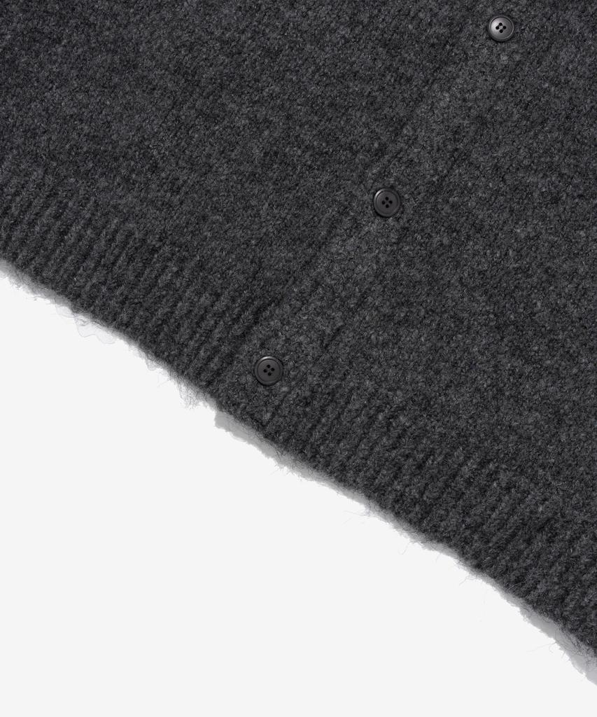 Analog Mood (Unisex) Wool Round Back Knit Cardigan (Gray)