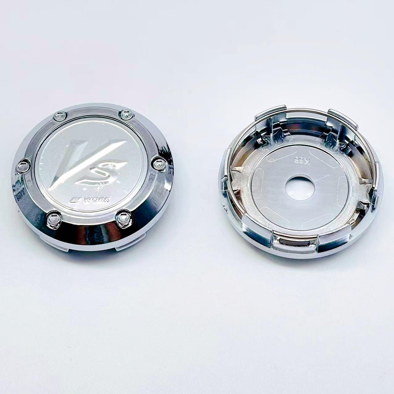 

4pcs 66MM Car Wheel Center Caps With VS W Work Racing Logo Emblem Wheel Hubcaps Auto Rim Hub Cover Car Accessories Black/Silver K66mm 4pcs VS W Work&High Flower Cap