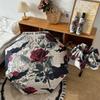 Rose Pattern Folding Umbrella Reinforced Frame UV Protection Umbrella Automatic Umbrella  Sunny