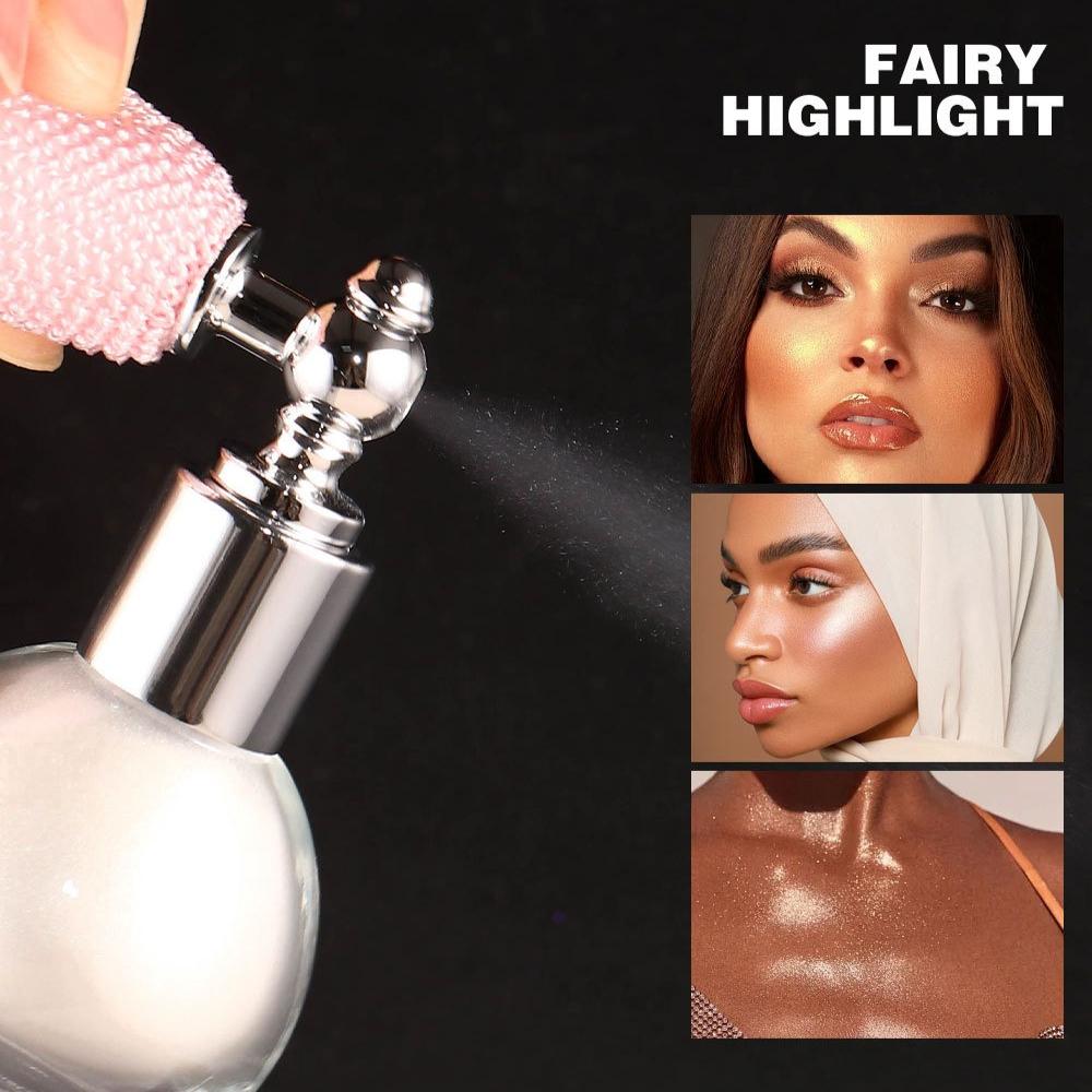 6pcs Air Bag Spray Highlighter Powder Set Body Shimmer Face Glow Makeup Long-Lasting Sweat-Proof Sparkle Sequin Spray for Festival Stage Cosmetics