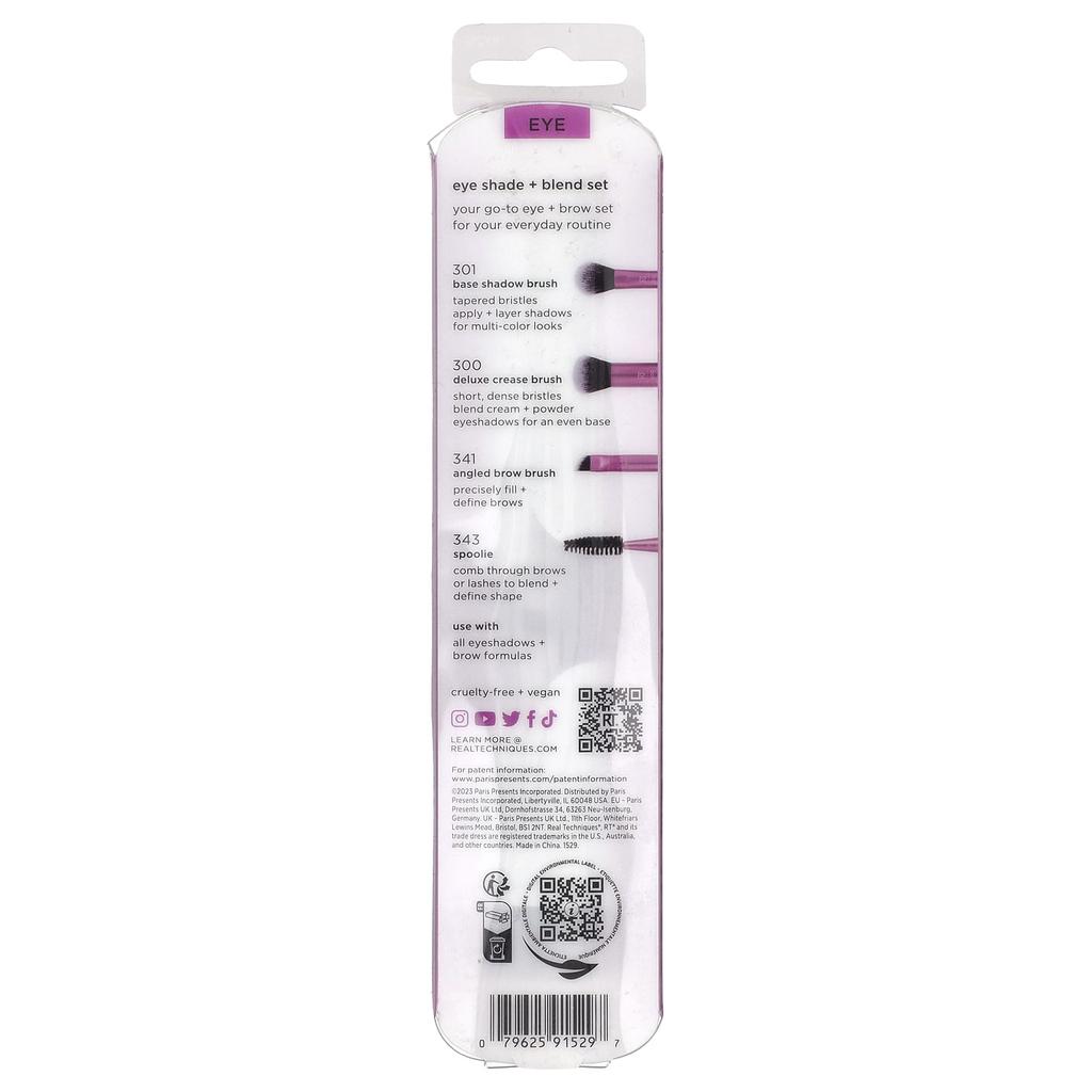 Eye Shade + Blend Brush Set, 3 Pieces