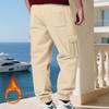 Men's Loose Fit Cargo Joggers - Thickened Warm Pants With Pockets,Casual Running Trousers