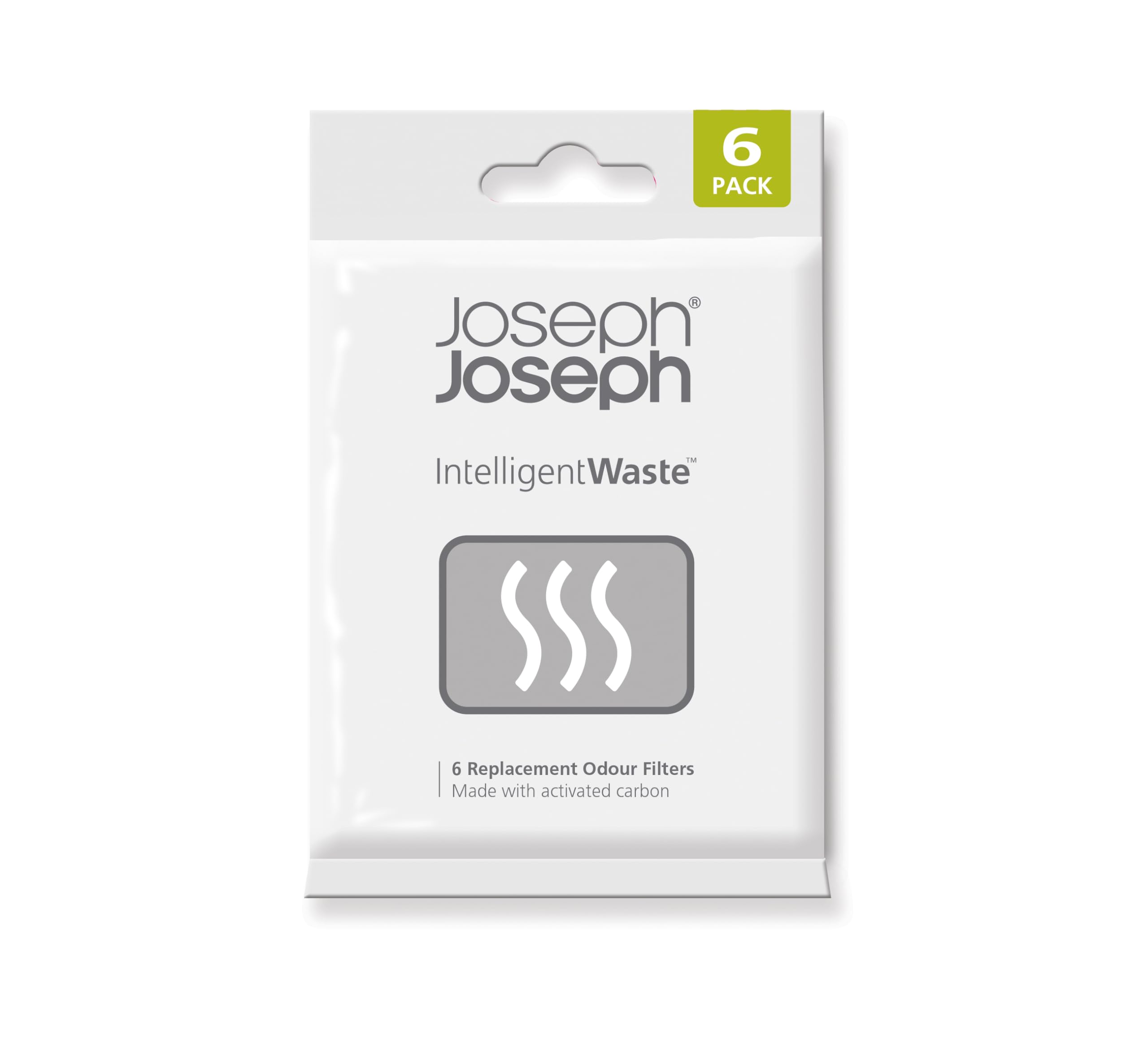 

Joseph Joseph Intelligent Waste Сменные угольные фильтры для запаха для кухонных мусорных ведер для пищевых отходов - Упаковка 6 штук [Оригинал] 30147