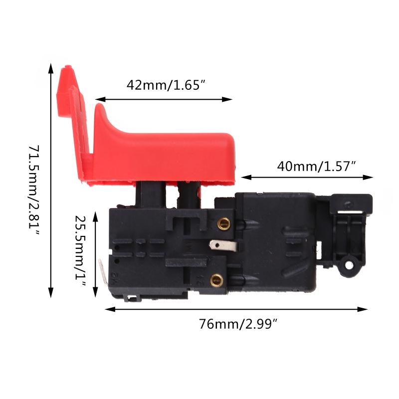 Professioneller Handbohrer Auslöseschalter Geschwindigkeitsregelschalter Druckknopf Elektrowerkzeug Ersatzteile AC 250V 4A 5E4