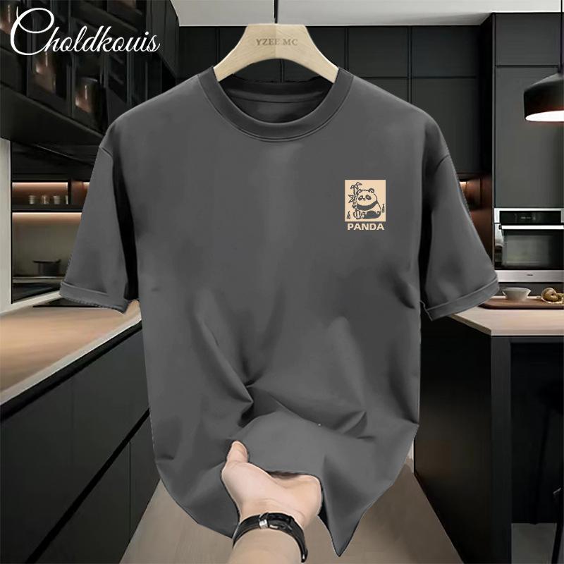 

Cotton Print Short Sleeve T Shirt Black White Fashion All Match Breathable Summer Sport T-shirt Men Top 3XL