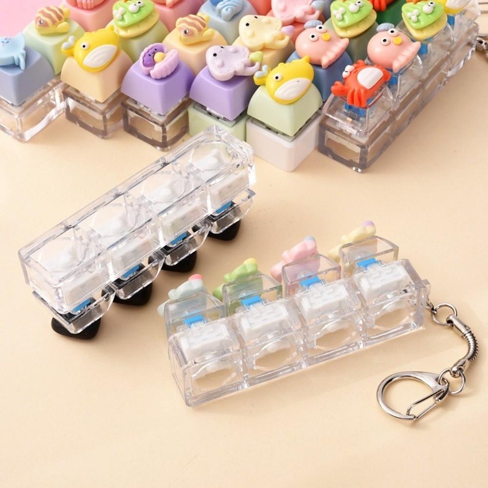 Anxiety Relief Jellyfish Push-button Keychain Sensory Toys Fidget Clicker  for Work School