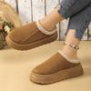 Fashion Winter 2025 Warm Fluffy Woman Slippers Soft Bottom Non Slip Thick Plush Clogs Women Casual Platform House Inddor Shoes Slides