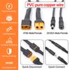 DC 5.5 2.1 2.5mm XT60  Female Male Plug To T Plug Female Male Adapter Connector With 18AWG  Silicone Wire