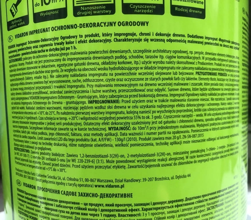 Vidaron protective and decorative impregnation 5L garden rosewood