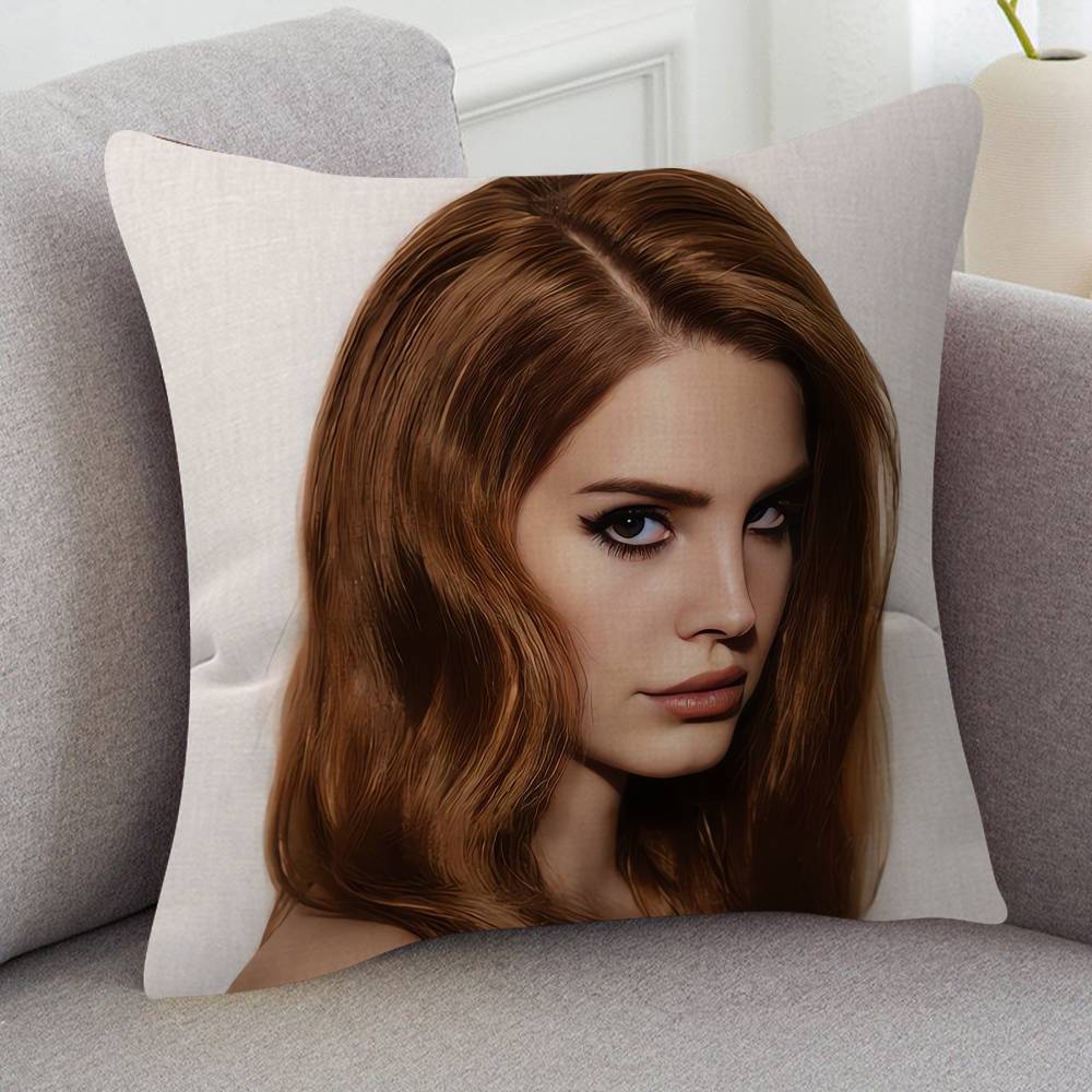 Singer Lana Del Rey Cute Cartoon Twodimensional Pillowcase Bedroom Sofa Cushion Cover Nap Pillow Cover