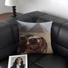 Funny Dog Cushion Cover Natural Linen Organic Fabric DoubleSided Printing Sofa Home Decor Gift Pillow Case