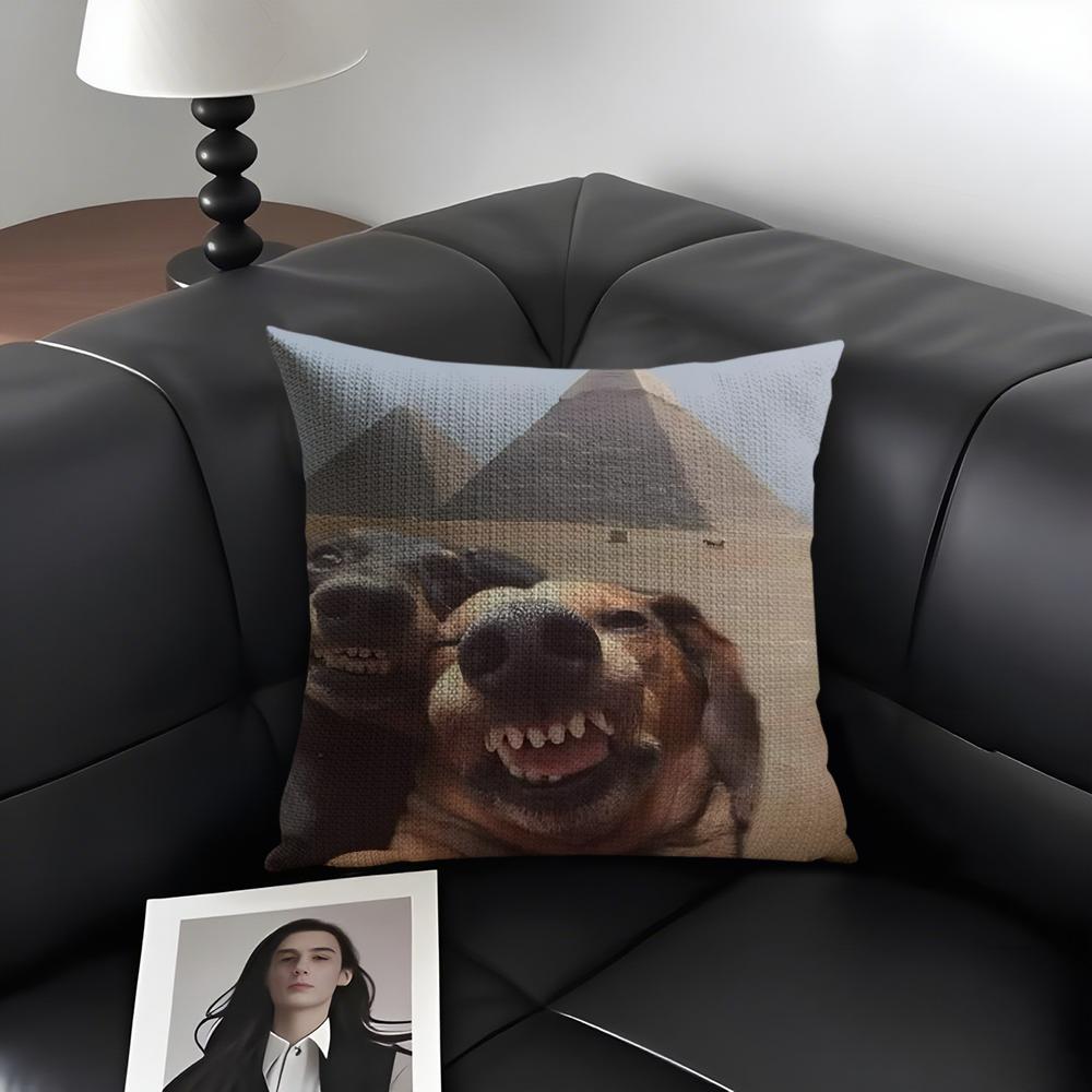 

Funny Dog Cushion Cover Natural Linen Organic Fabric DoubleSided Printing Sofa Home Decor Gift Pillow Case 30x30cm