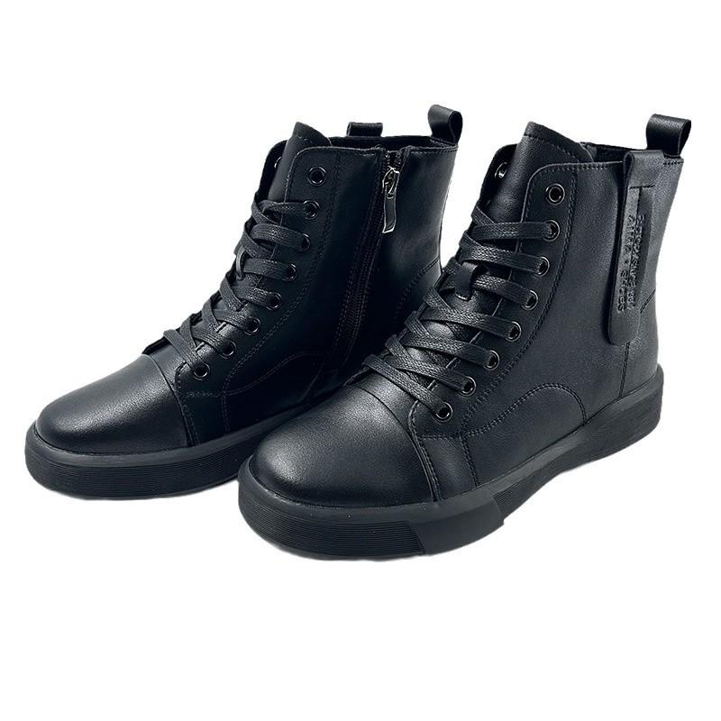 2024 New Cowhide Martin Boots Female Couple Thick-soled Soft Leather Boots Retro Versatile Warm Leather Short Boots