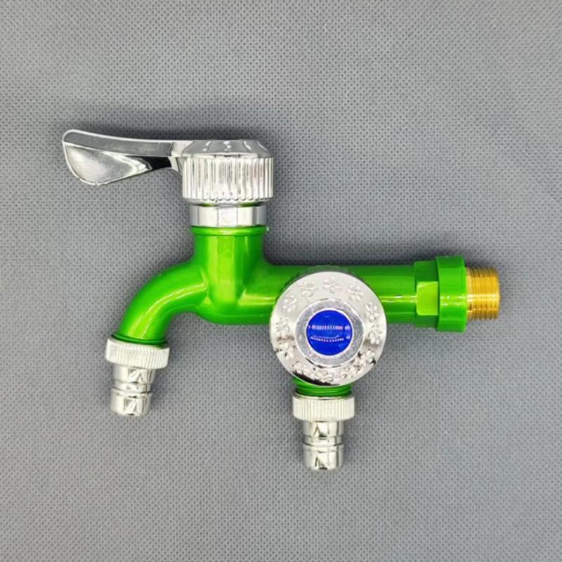 Robinet de apă cu dublă ieșire cu control dublu, interfață universală de 1/2 inch, robinet din plastic, acasă, baie, furtun, conector rapid pentru irigare