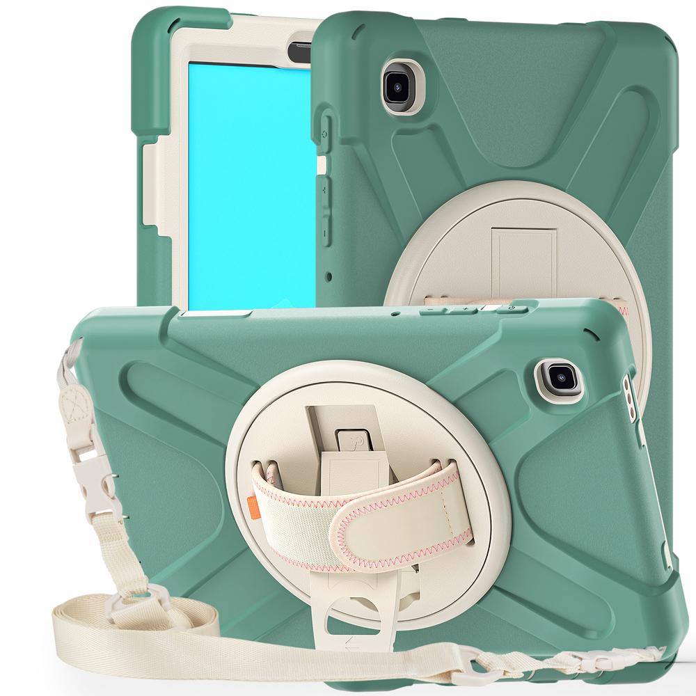 Tablet Cases for 8.7'' Samsung Galaxy Tab A7 Lite Case T225/T220/T227 Cover Rotate Hand Strap PC+Silicone Stand Shell