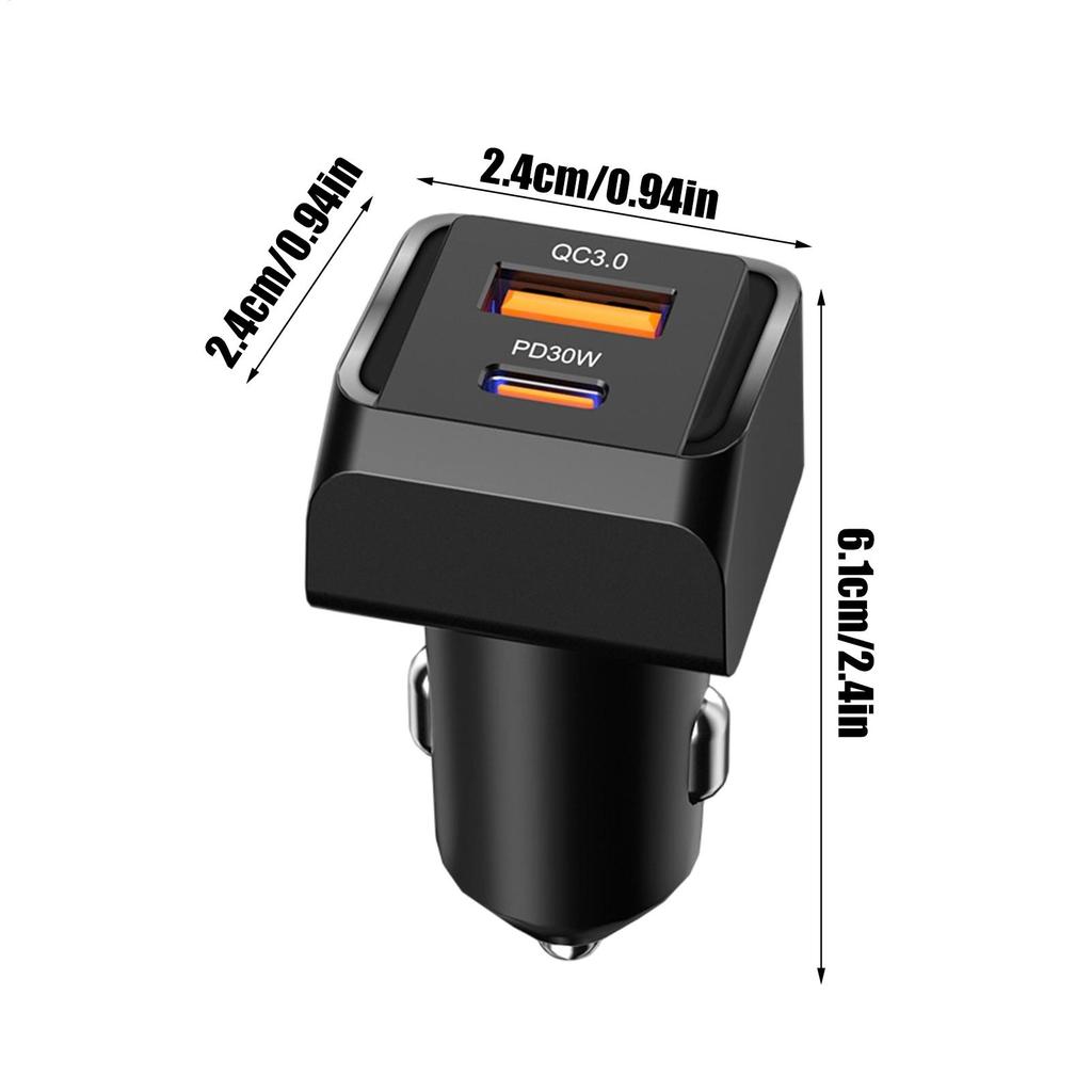 Car Charger USB C 2-Port Car USB C Adapter Smart Device Adapter For Travel Automotive Truck RV SUV Van Sedan Cellphone Camera