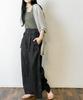 atONE Denim Pants with Hem Belt Plus Wide Sizes 4L Dark ATD-0020 High-Waist Wide-Leg Slits, Included, Sizes, Fit, Elastic, Lightweight, Lightweight,