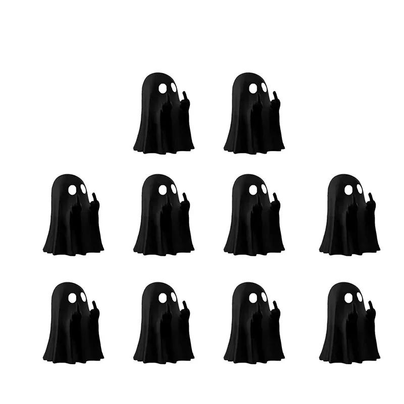 Resin Ghost Middle Finger Statue Cute Naughty Party Scene Desk Decor Gift Small Sculpture For Friends Home Decor All Saints' Day