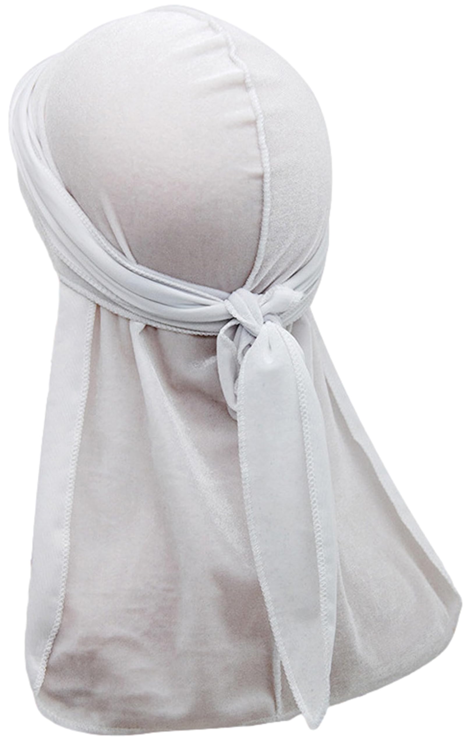 

Miracroute Velvet Durag Hip Hop Dance DU-RAG Black White hiphop Costume Velour Shiny white білий