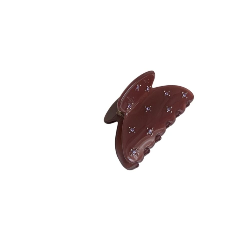 Retro Acetic Acid Rhinestone Semicircle Hair Clip Headwear Korean Style Shark Clip Girls Hair Claw