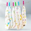5pcs Soft Absorbent Kids Washcloths Cute Printed Square Towels Lightweight Skin Friendly Baby Face Hand Bath Cotton Cloth
