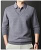 Men's 2025 Winter Knit Sweater with Shirt Collar - Plus Velvet, Thick, Warm, Long Sleeve, Fake Two-Piece Design for Middle-Aged