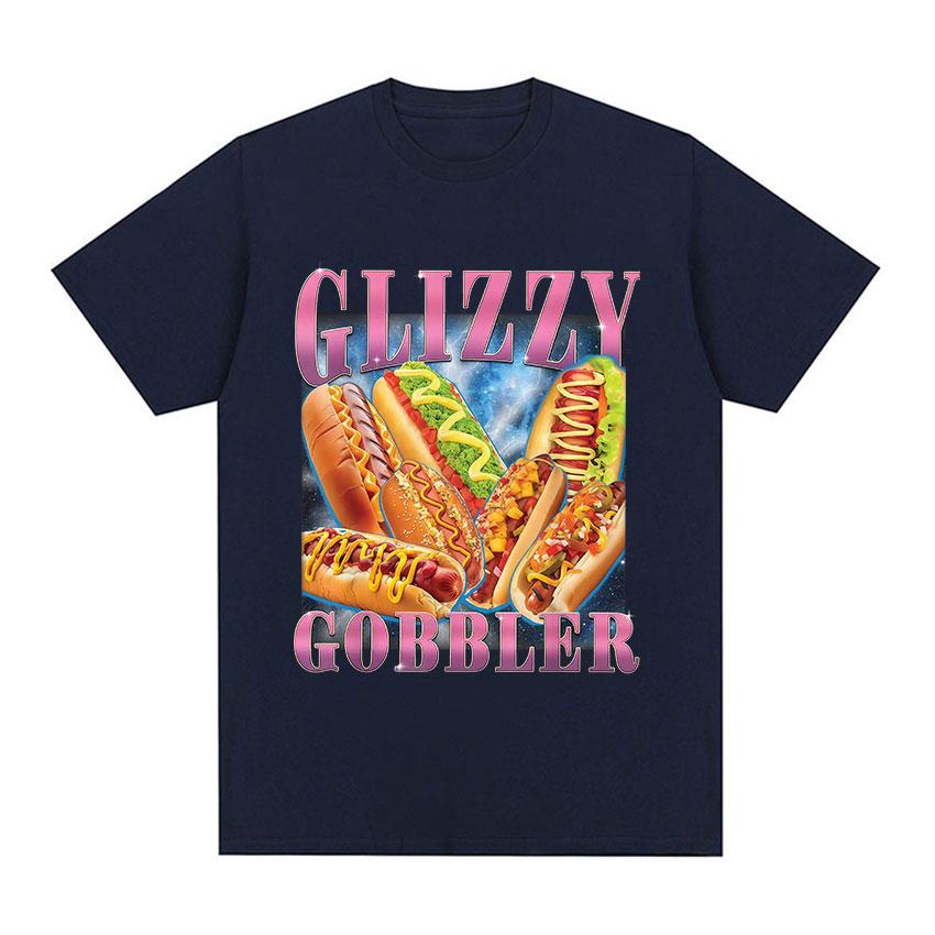 Glizzy Gobbler Funny Dog Meme Graphic T-shirt Men Women Humor Style Short Sleeve Tee Shirt Fashion Oversized Cotton T Shirts