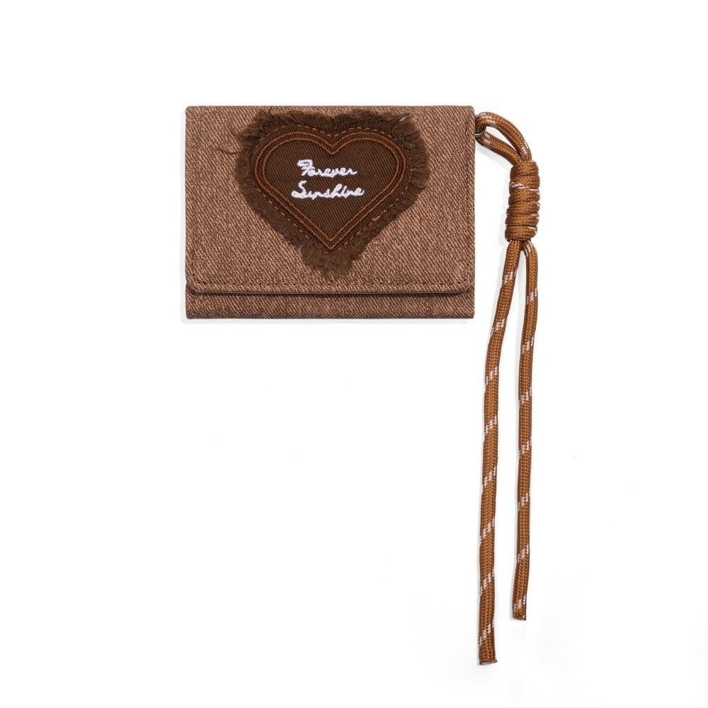 Coin Pouch PU Leather Tri-fold Wallet Canvas PVC Leather Card Holder Short Large Capacity Three Fold Wallet Daily