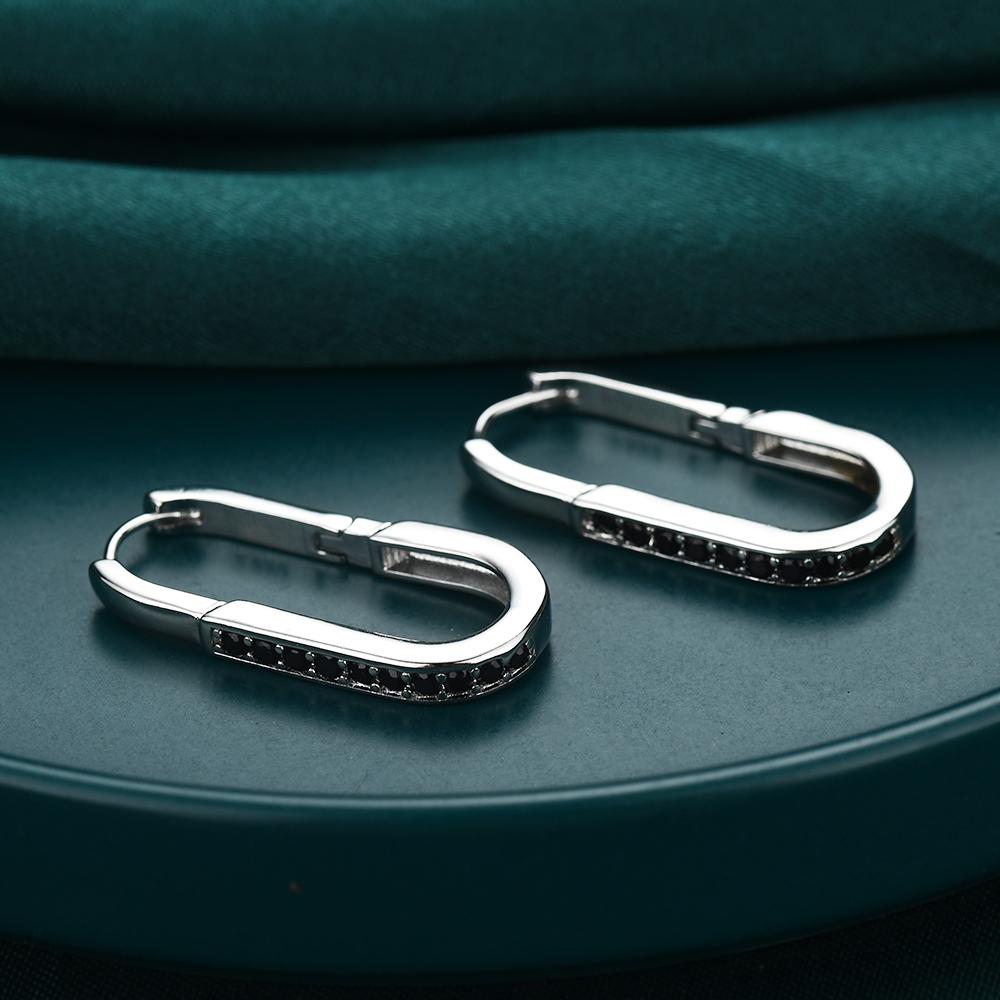 Black Awn Schwarze Schmuck-Creolen für Frauen, Hoop-Ohr-Geschenk-Ohrring