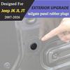 Tailgate Waterproof Rubber Plugs for Jeep Wrangler JK JL Gladiator JT 2007-2026 Rear Door Removable Rubber Plug Accessories