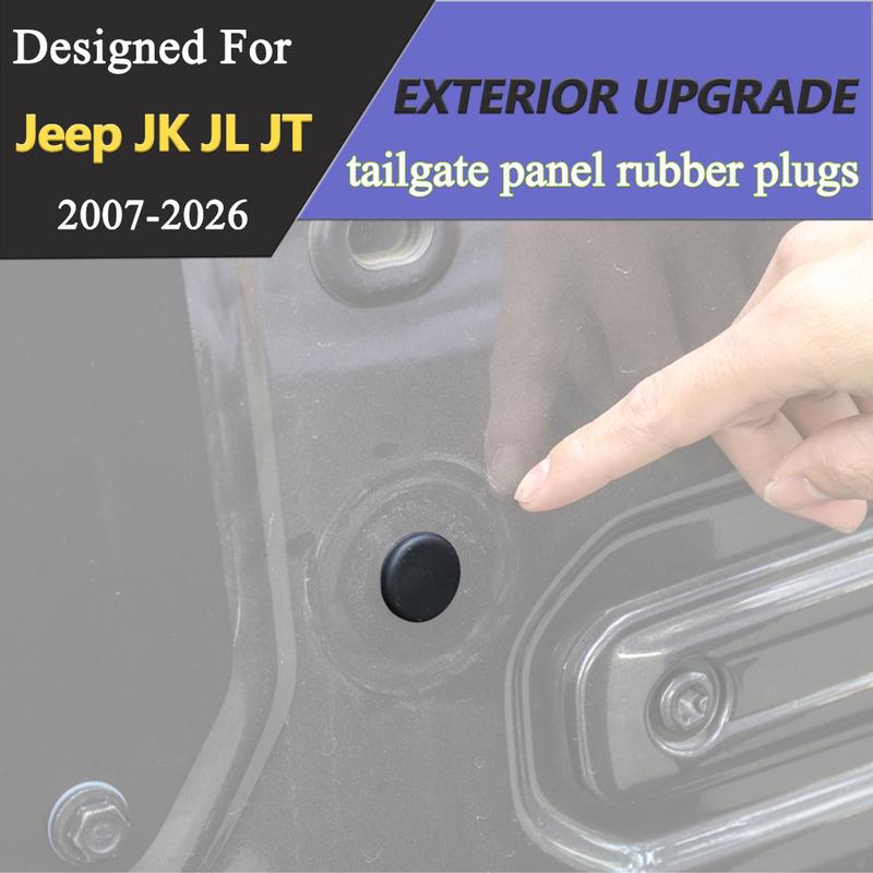 Tailgate Waterproof Rubber Plugs for Jeep Wrangler JK JL Gladiator JT 2007-2026 Rear Door Removable Rubber Plug Accessories