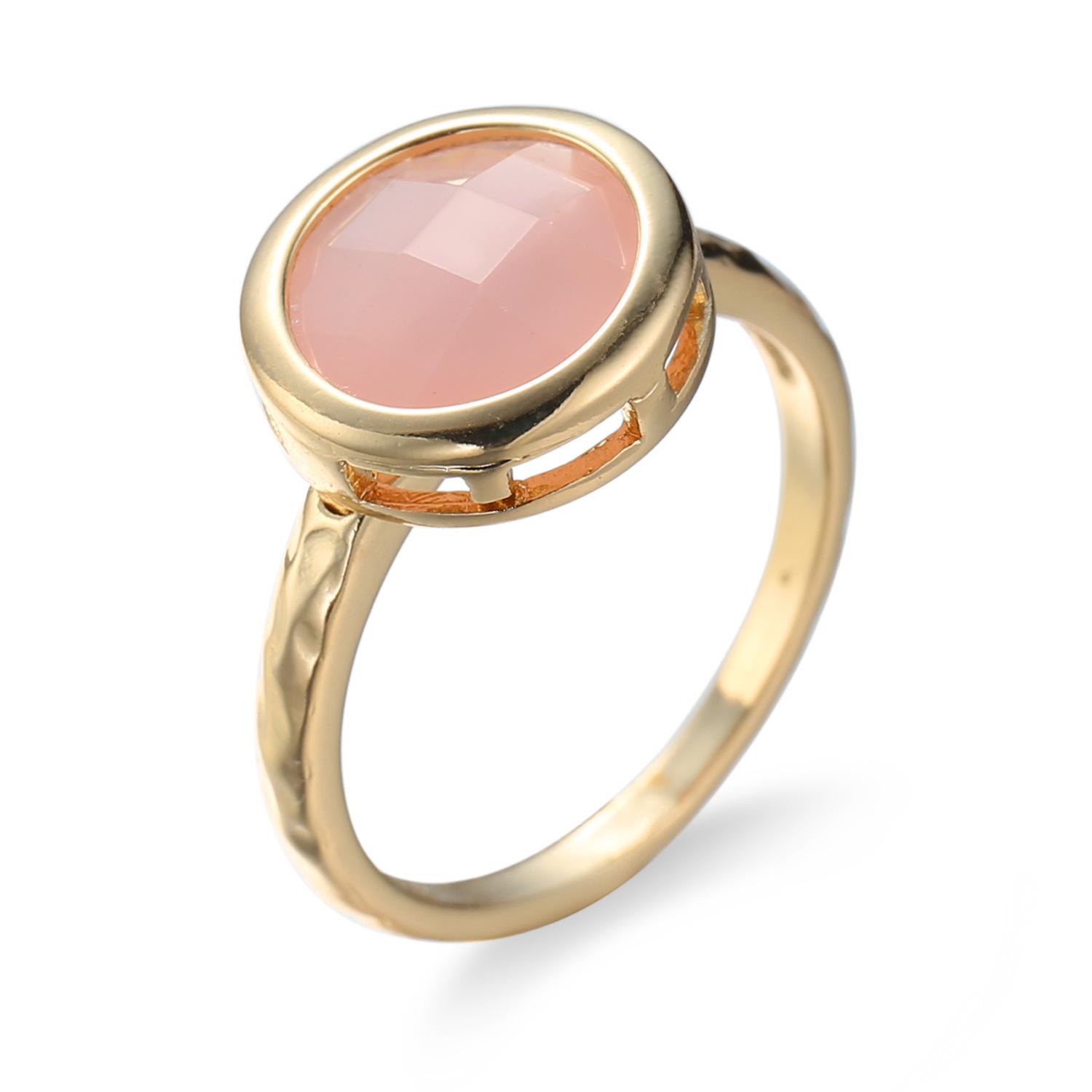 

Pink Zircon Couple Ring - Creative European & American Style Jewelry US Size 8