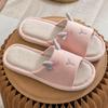 Cute Cotton Linen Slippers for Women - Silent Indoor Home Footwear for Spring and Autumn