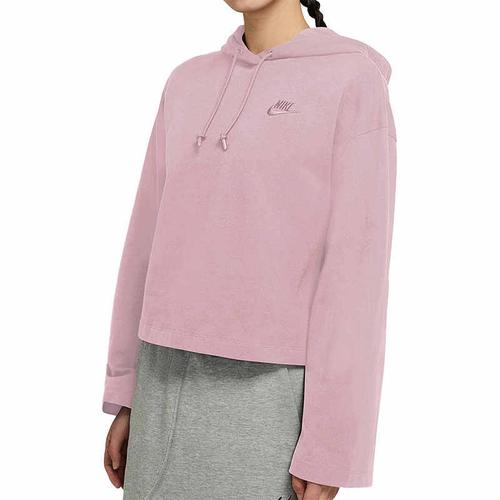 Nike Letter Logo Sports Casual Hoodie for Women In Pink